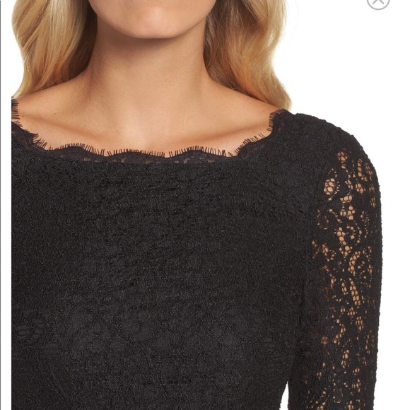 ADRIANNA PAPELL: Lace Overlay Sheath Dress Sz:14 - Picture 4 of 8